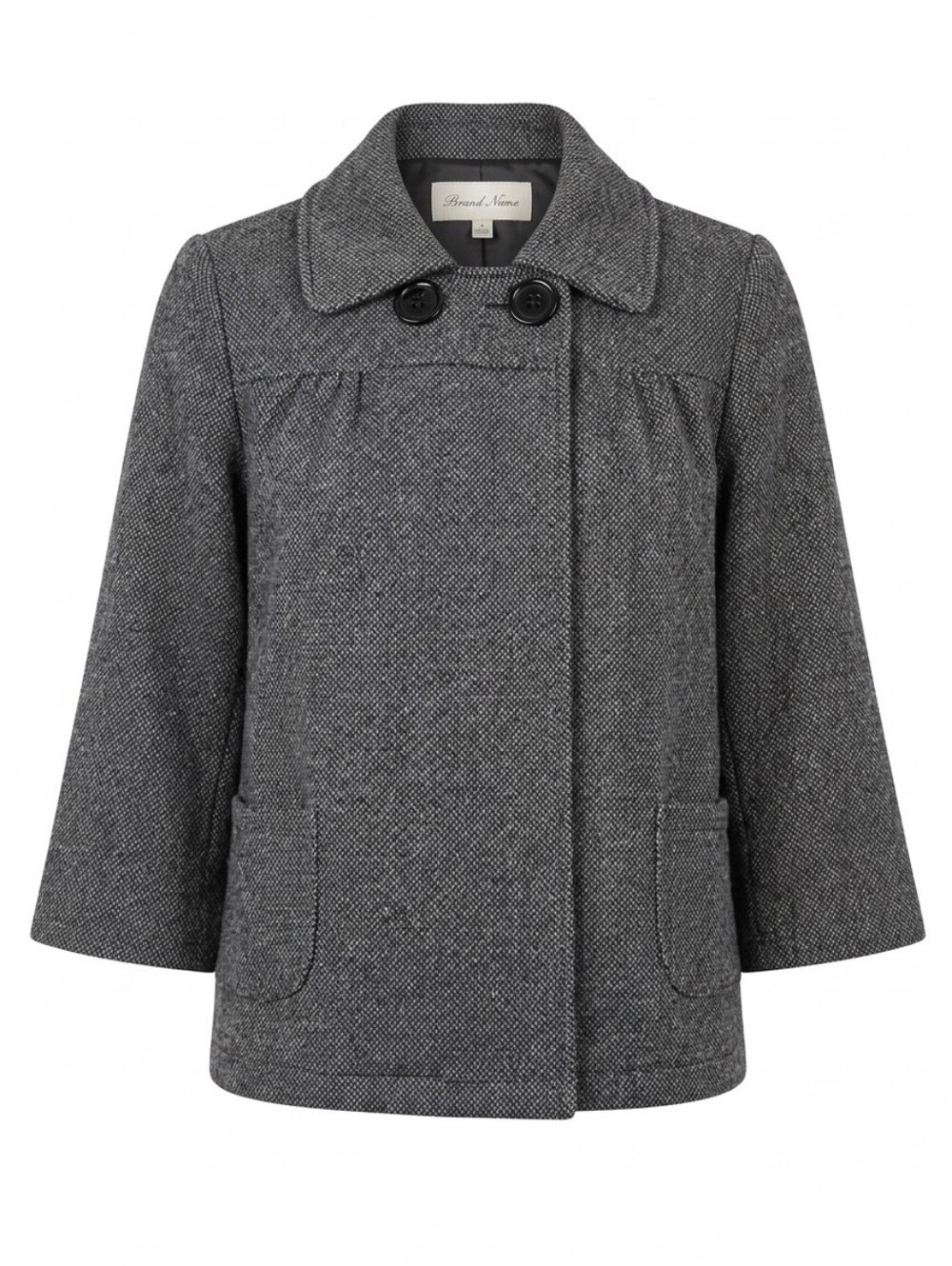 Women’s Cropped Jacket in Charcoal Gray Tweed